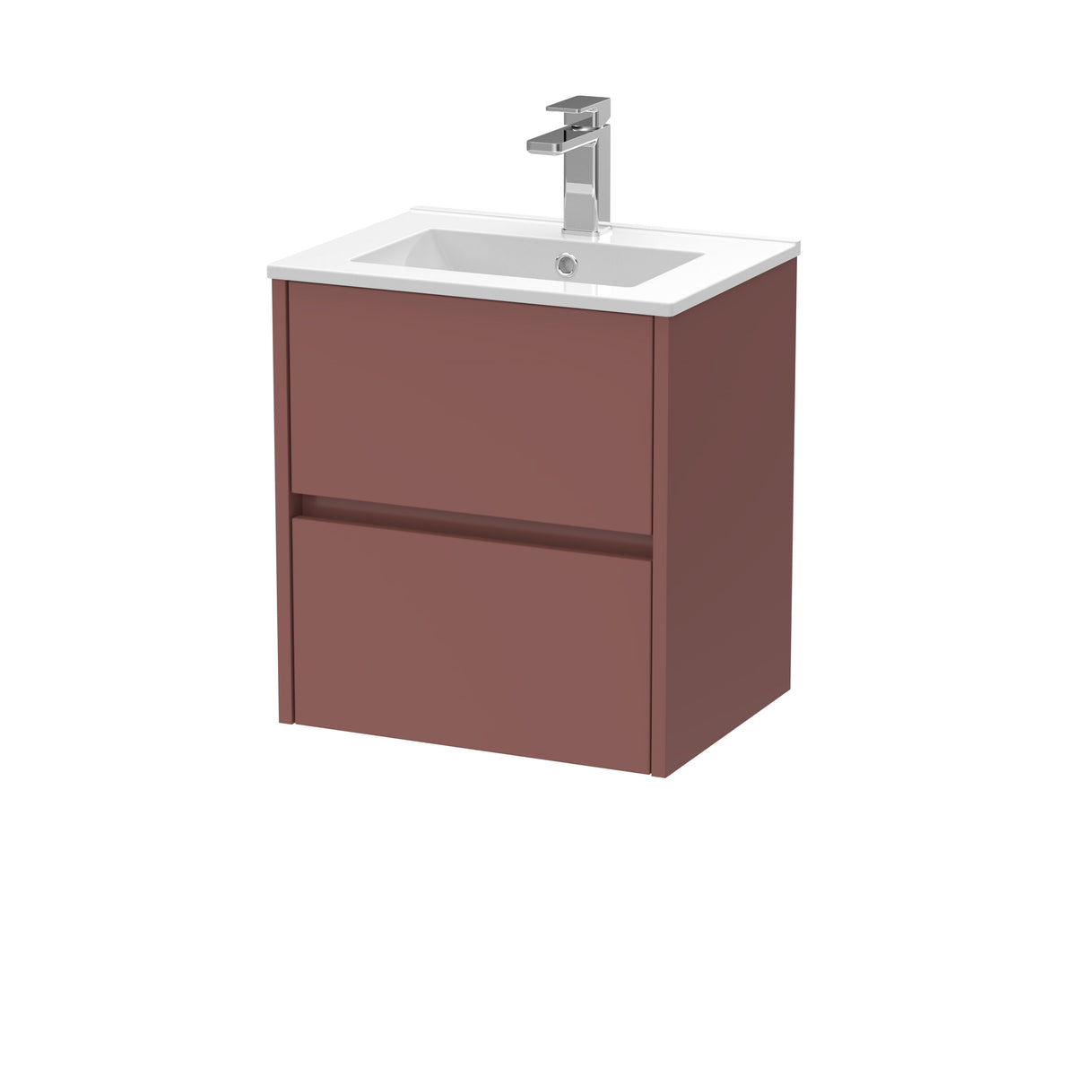 Nuie Havana 500mm 2 Drawer Wall Hung Vanity Unit With Minimalist Basin