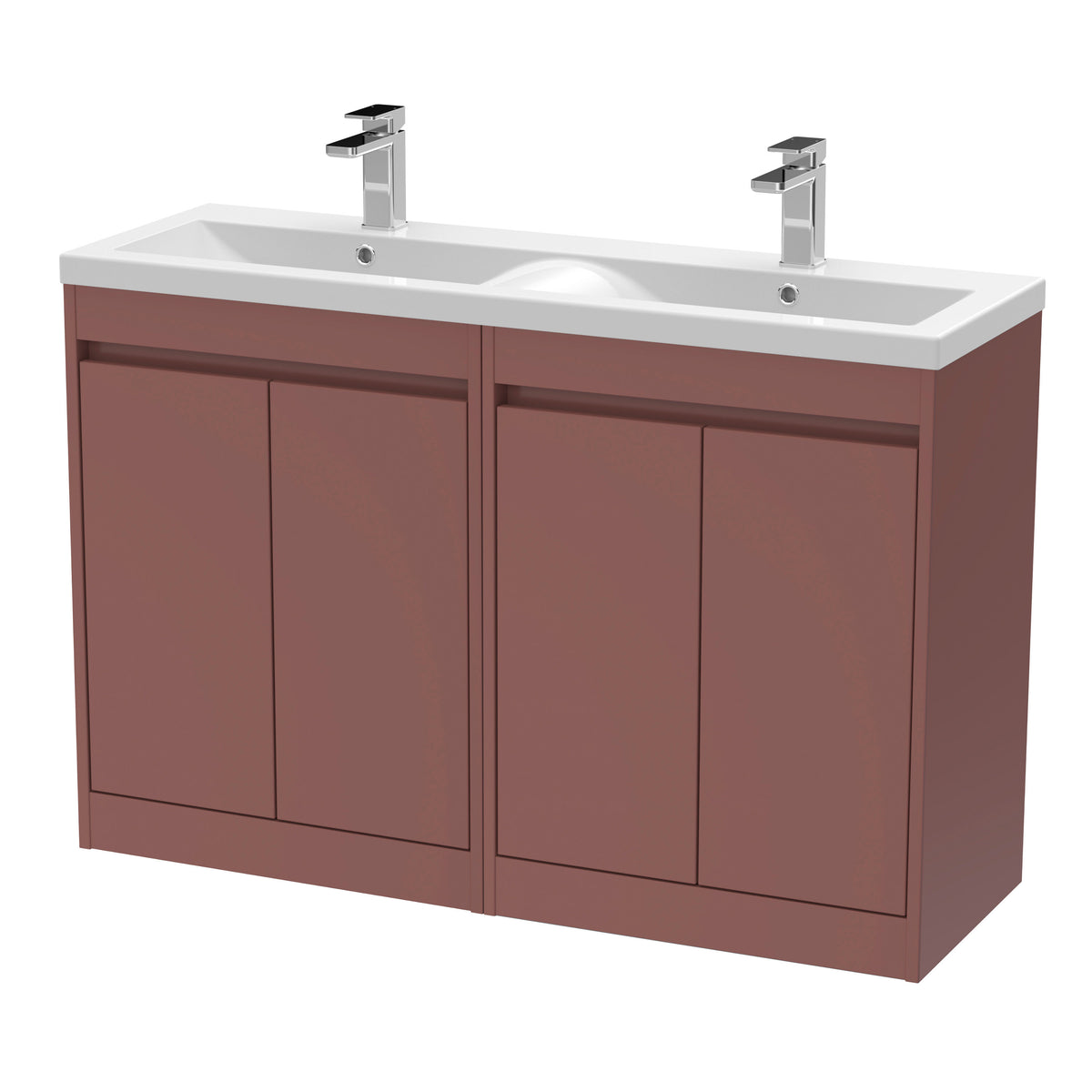 Nuie Havana 1200mm 4 Door Floor Standing Vanity Unit With Polymarble Basin