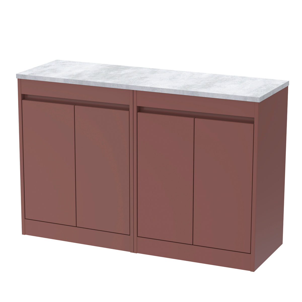 Nuie Havana 1200mm 4 Door Floor Standing Vanity Unit With Bellato Grey Worktop