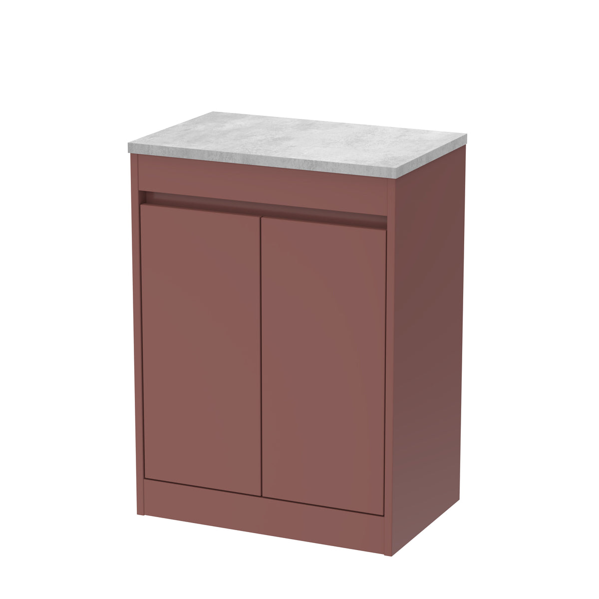Nuie Havana 600mm 2 Door Floor Standing Vanity Unit With Bellato Grey Worktop