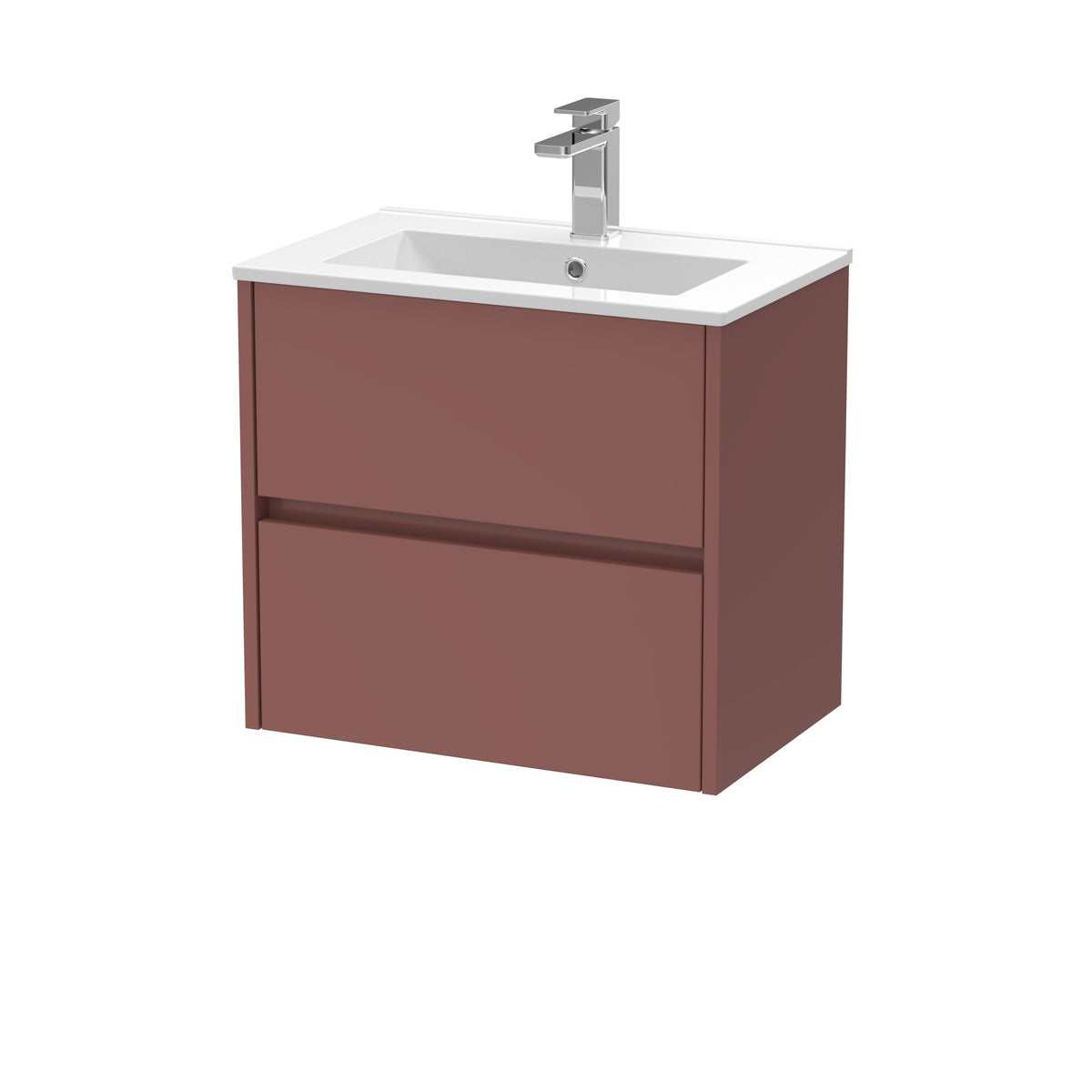 Nuie Havana 600mm 2 Drawer Wall Hung Vanity Unit With Minimalist Basin