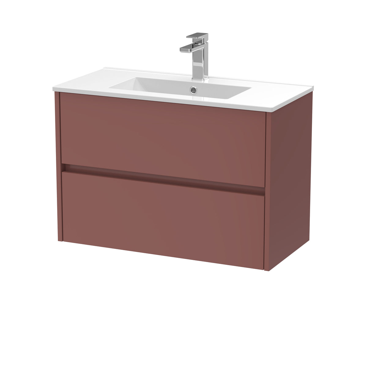 Nuie Havana 800mm 2 Drawer Wall Hung Vanity Unit With Minimalist Basin