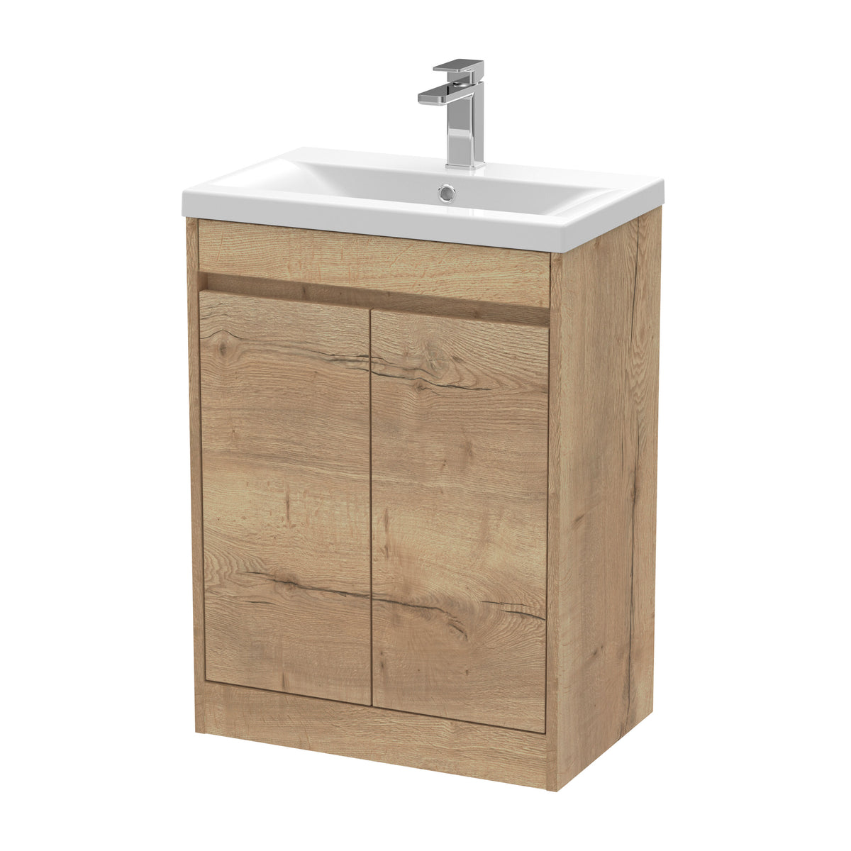 Nuie Havana 600mm 2 Door Floor Standing Vanity Unit With Mid-Edge Basin