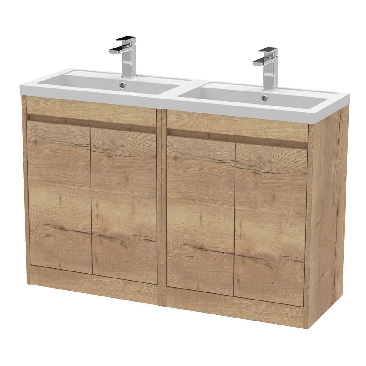 Nuie Havana 1200mm 4 Door Floor Standing Vanity Unit With Ceramic Basin
