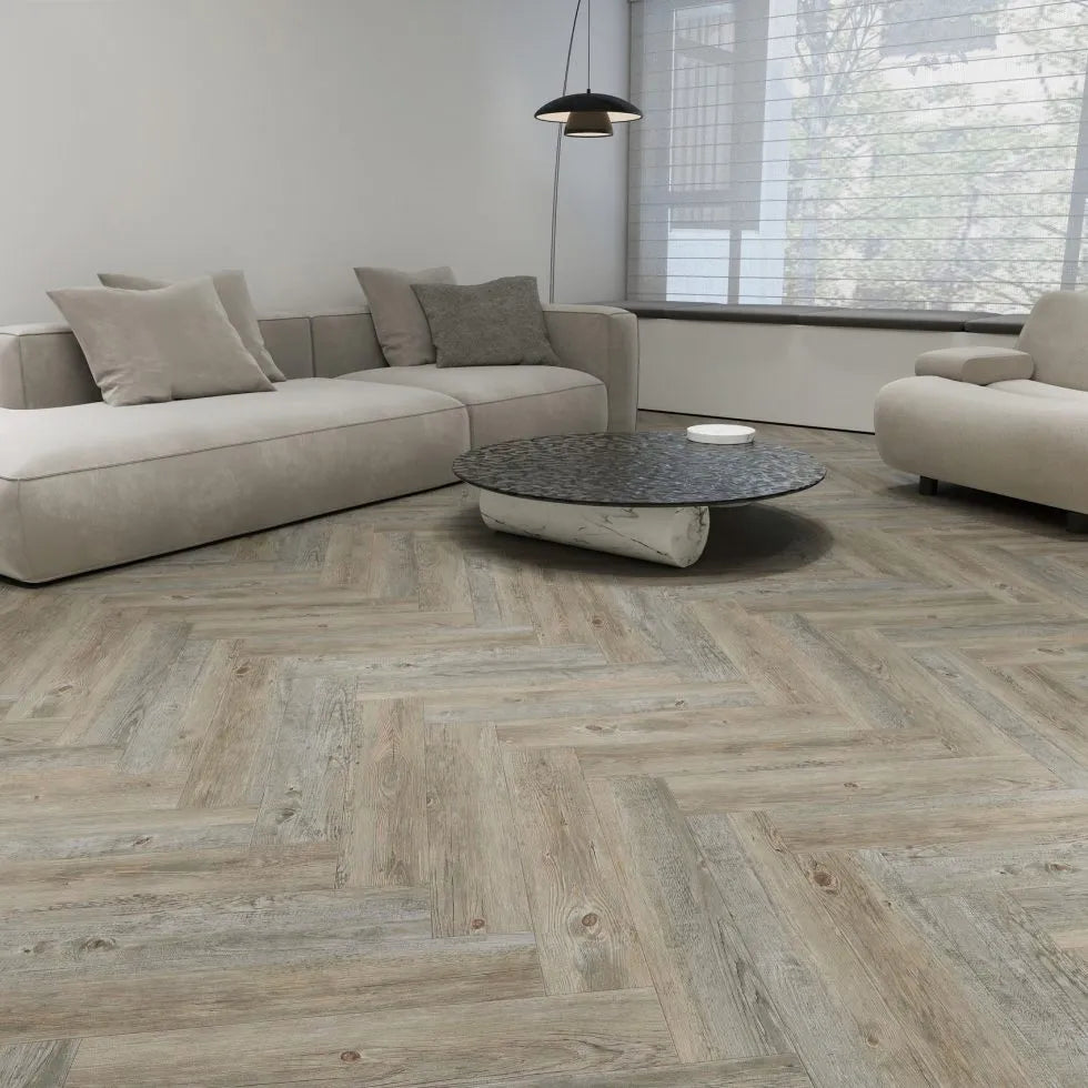 Cove Kilkenny Herringbone SPC Flooring with Built-In Underlay
