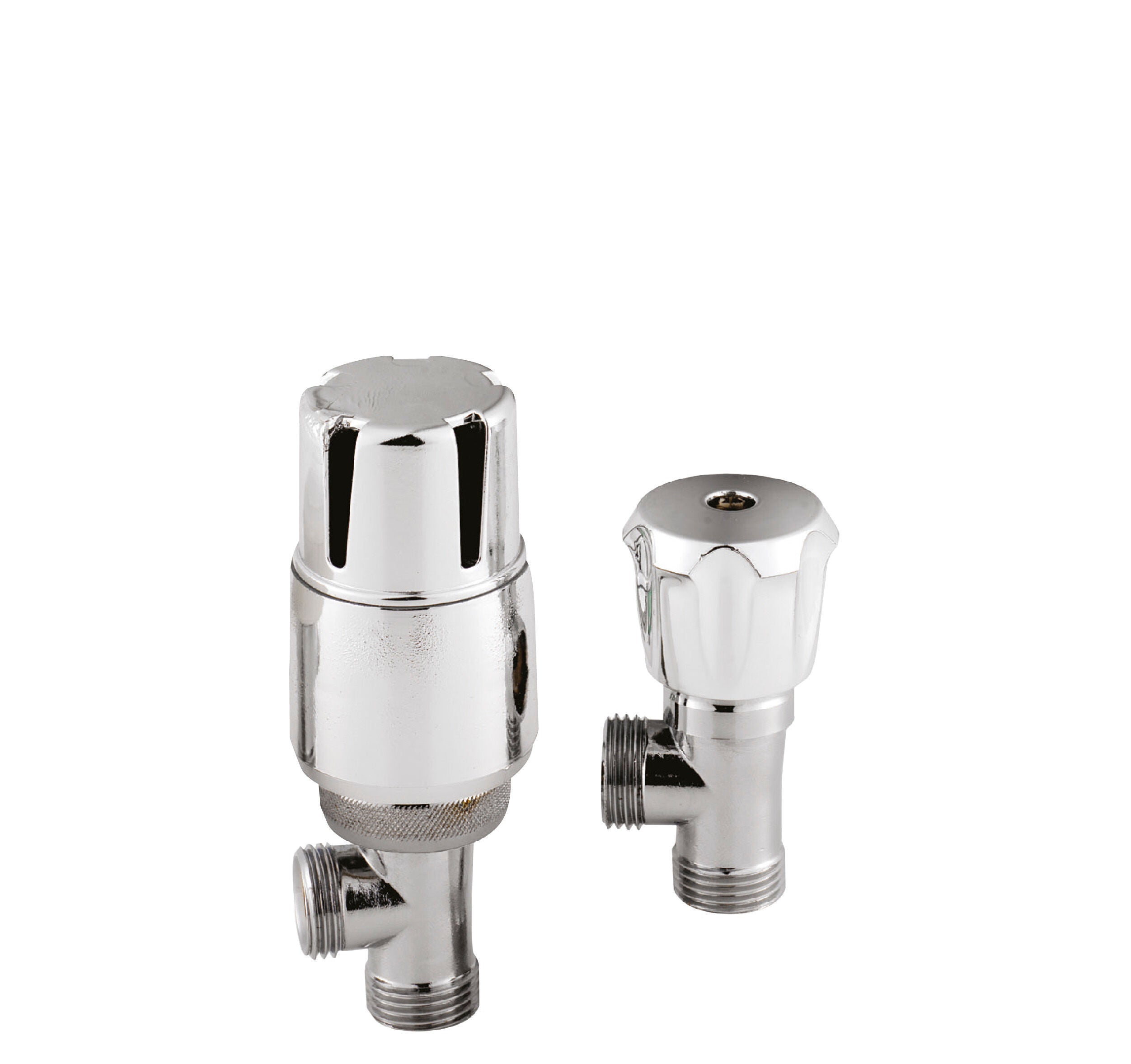 Chrome Angled Thermostatic Radiator Valve Pack
