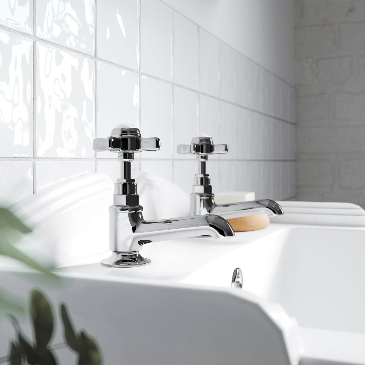 nuie Beaumont Chrome Basin Taps - Lifestyle image