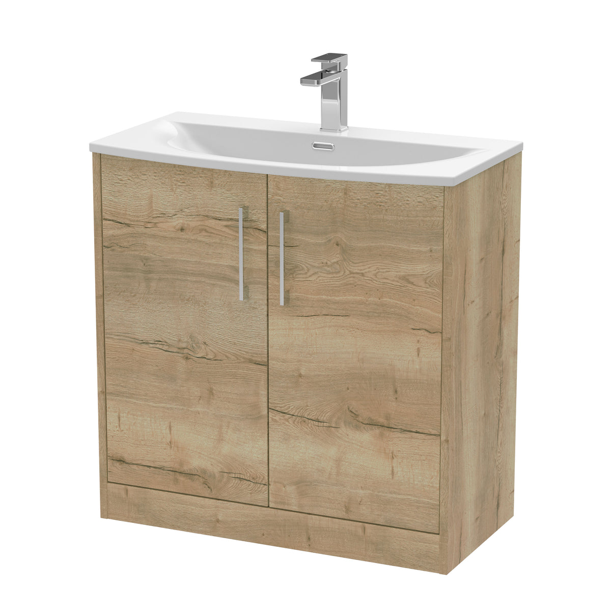Hudson Reed Juno 800mm 2 Door Floor Standing Vanity Unit With U-Shaped Curved Basin
