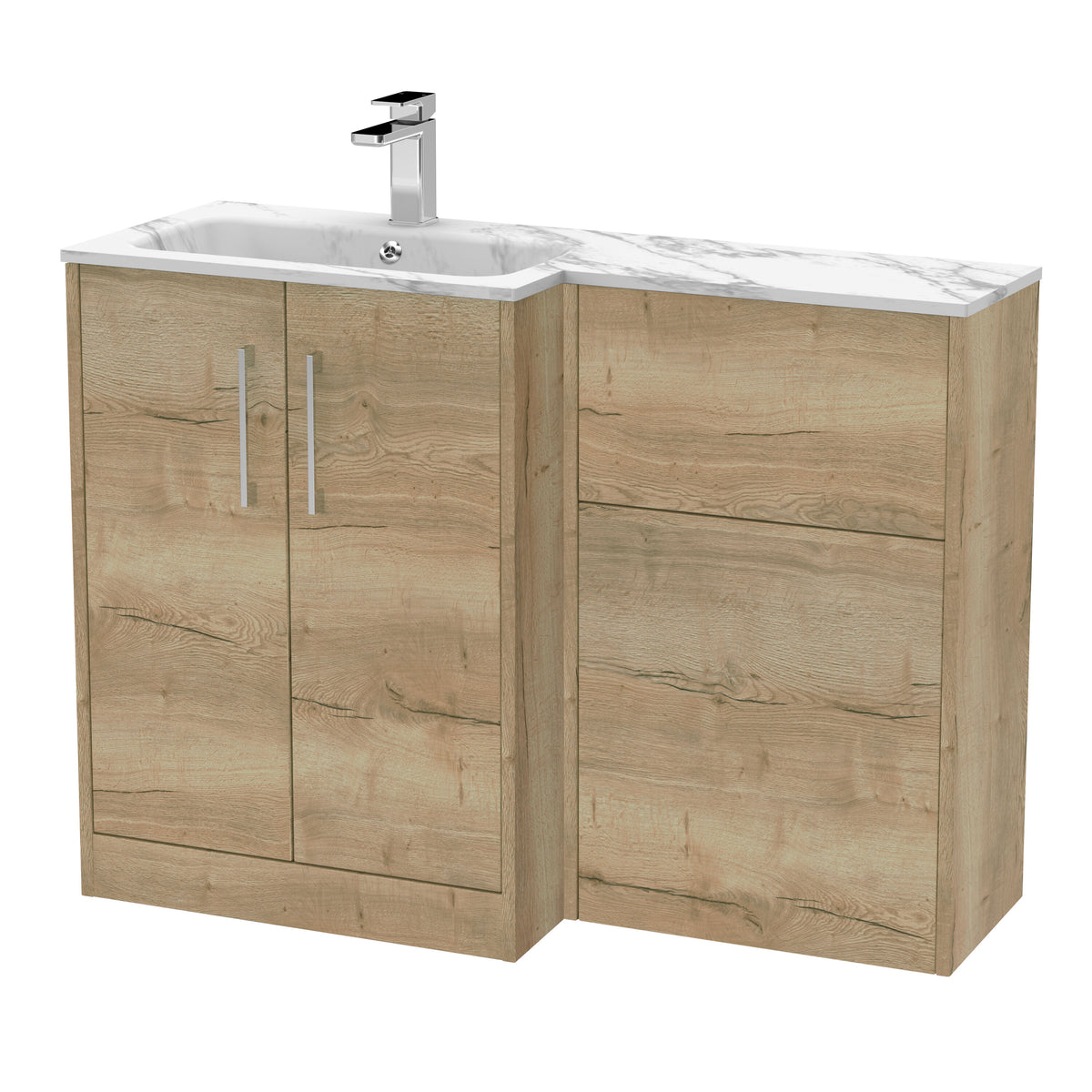 Hudson Reed Juno 1100mm x 390mm Combination Unit & Stone Basin Left Hand