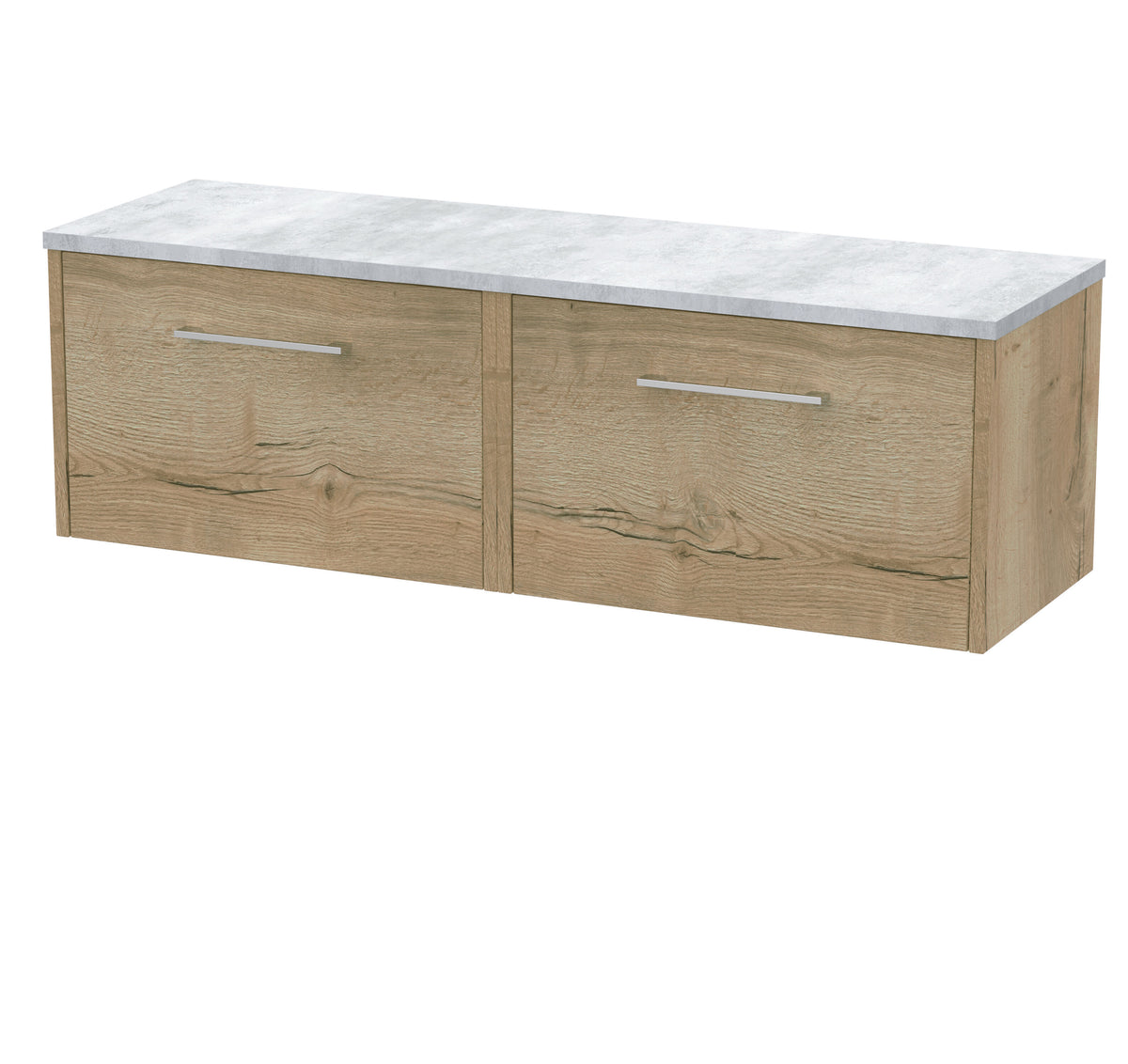 Hudson Reed Juno 1200mm 2 Drawer Wall Hung Vanity Unit With Bellato Grey Worktop