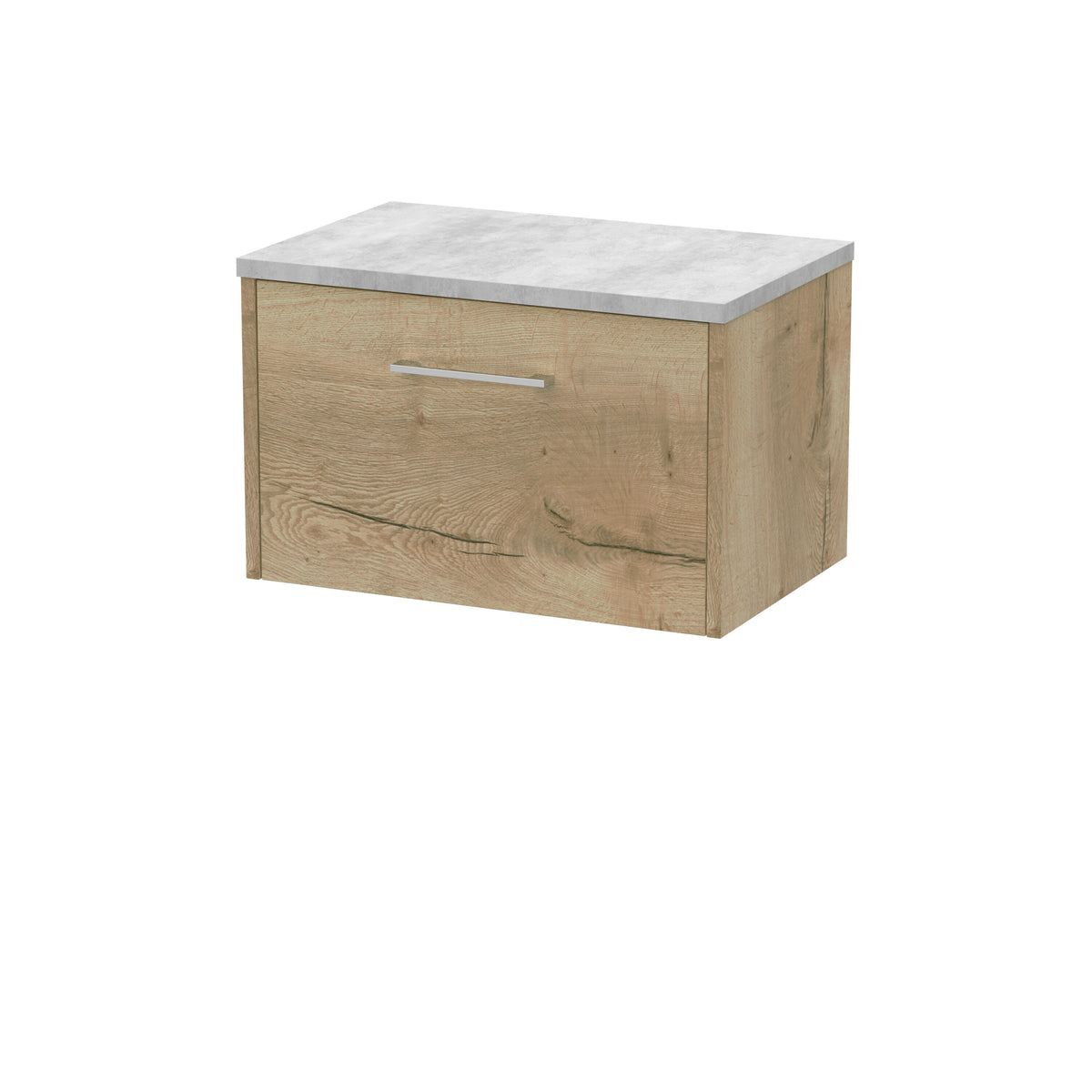Hudson Reed Juno 600mm 1 Drawer Wall Hung Vanity Unit With Bellato Grey Worktop
