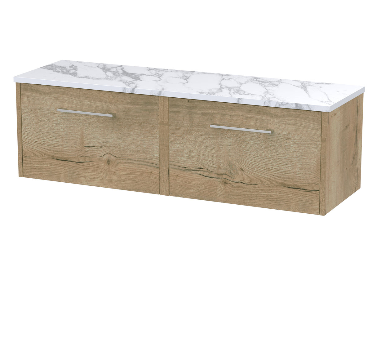Hudson Reed Juno 1200mm 2 Drawer Wall Hung Vanity With Carrara Laminate Worktop