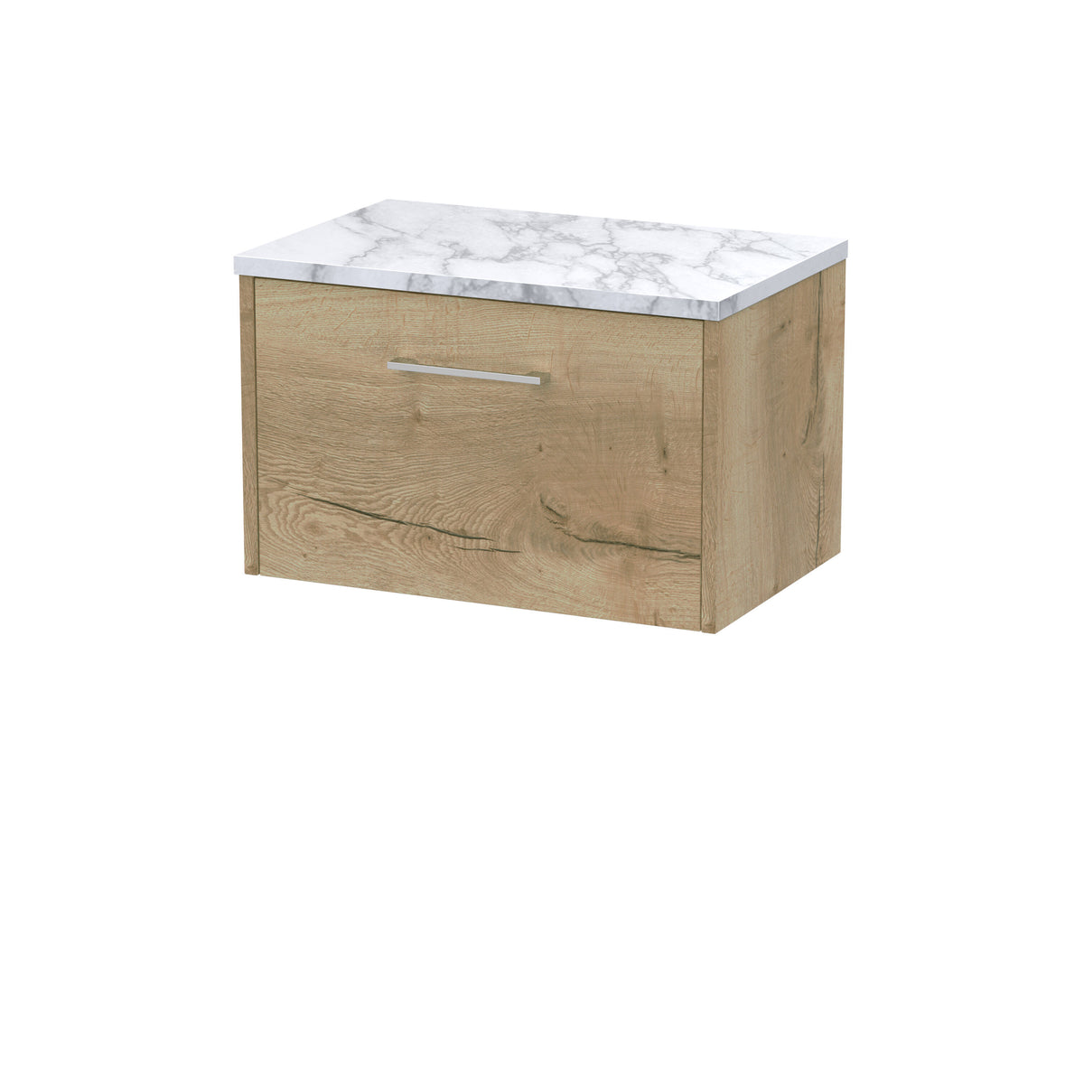 Hudson Reed Juno 600mm 1 Drawer Wall Hung Vanity Unit With Carrara Laminate Worktop
