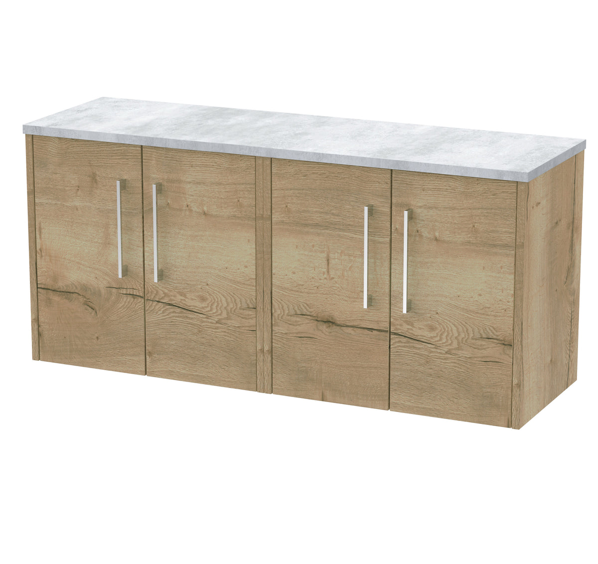 Hudson Reed Juno 1200mm 2 Drawer Wall Hung Vanity Unit With Bellato Grey Worktop