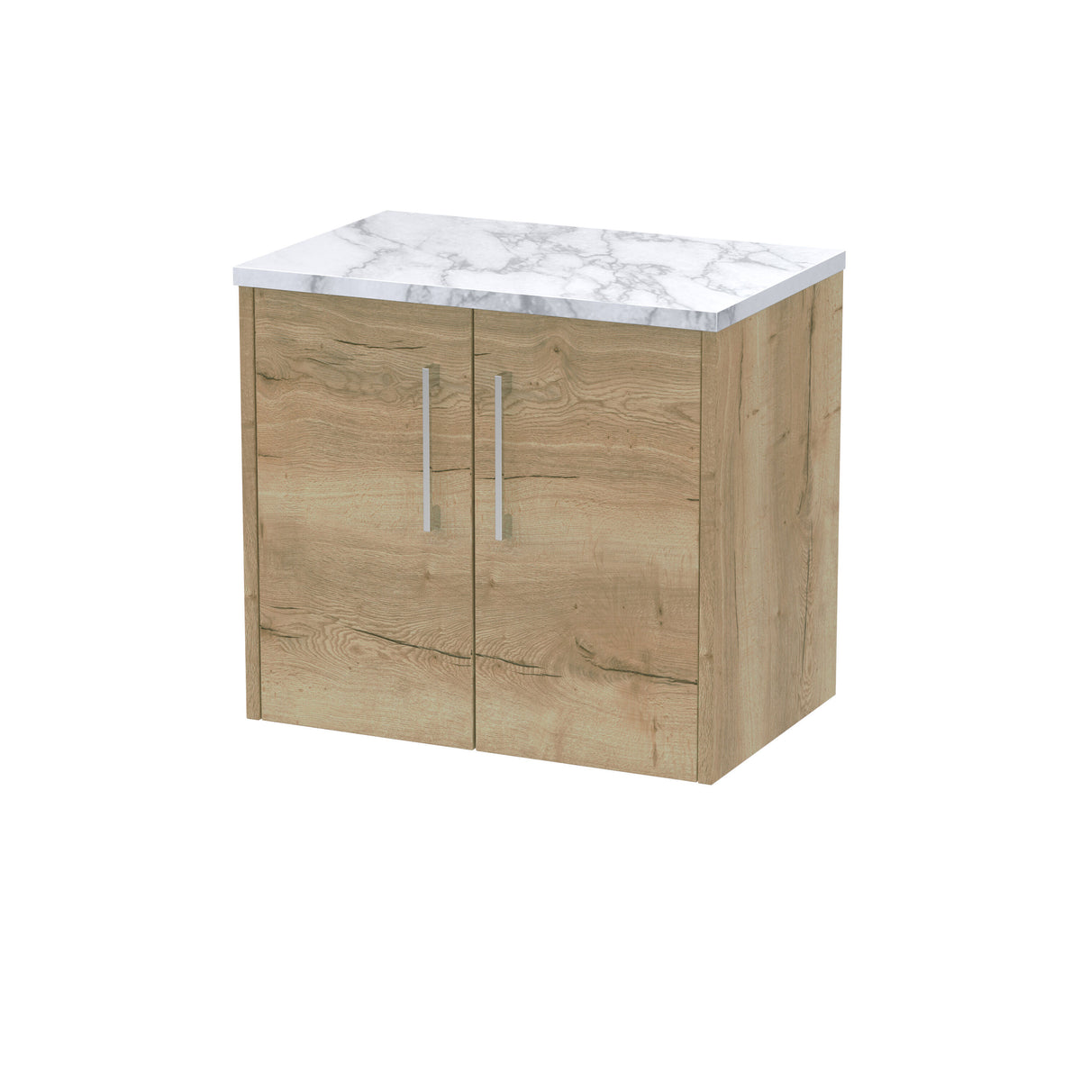 Hudson Reed Juno 600mm 2 Door Wall Hung Vanity Unit With Carrara Laminate Worktop