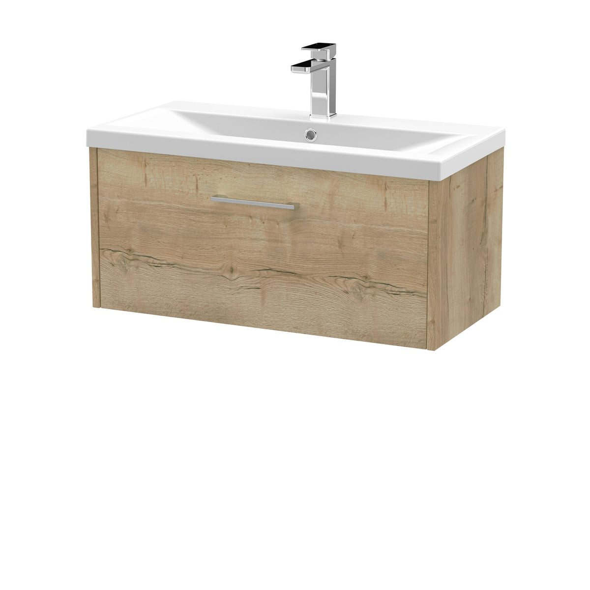 Hudson Reed Juno 800mm 1 Drawer Wall Hung Vanity Unit With Mid-Edge Basin