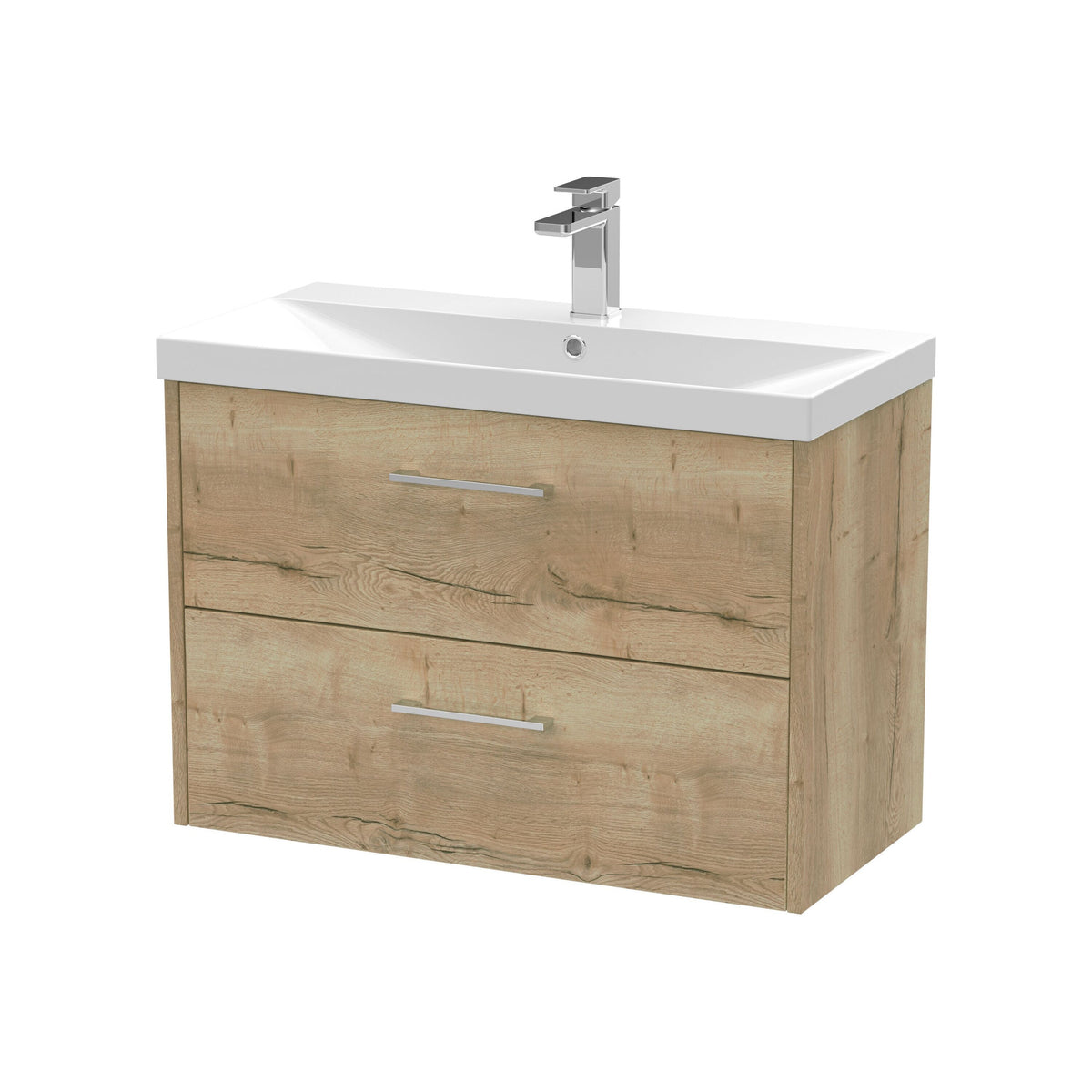 Hudson Reed Juno 800mm 2 Drawer Wall Hung Vanity Unit With Thin Edge Basin