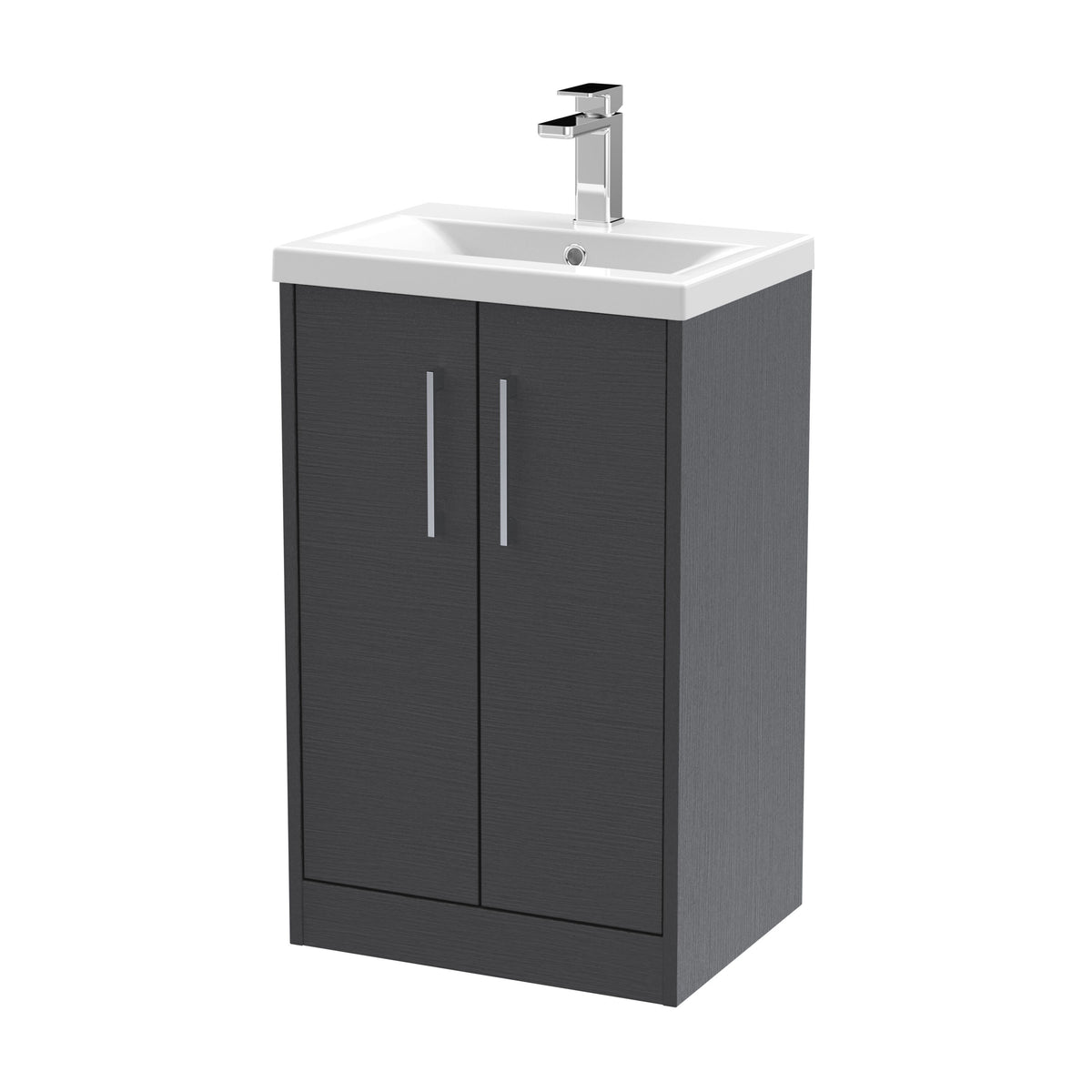 Hudson Reed Juno 500mm 2 Door Floor Standing Vanity Unit With Mid-Edge Basin