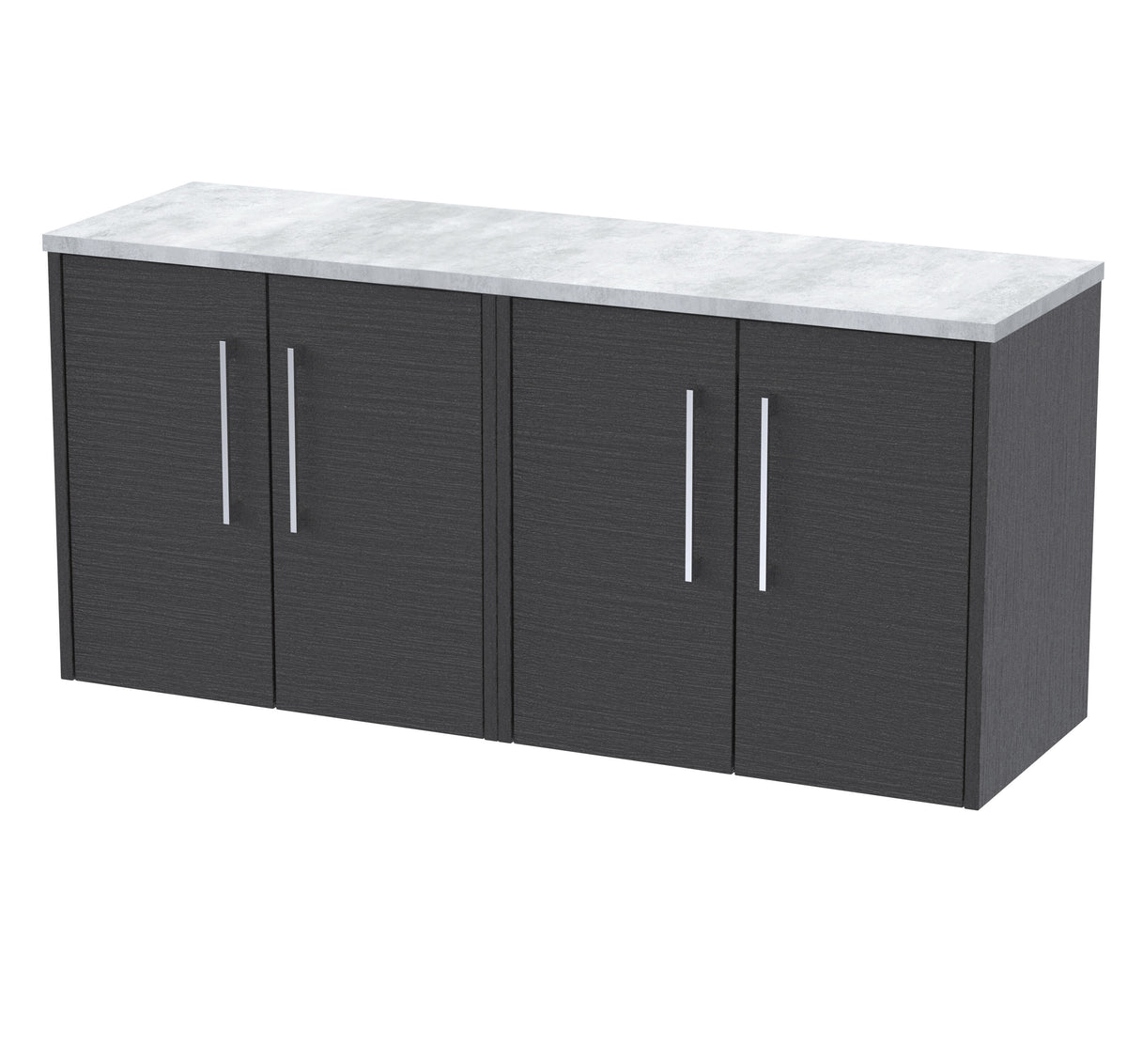 Hudson Reed Juno 1200mm 4 Door Wall Hung Vanity Unit With Bellato Grey Worktop
