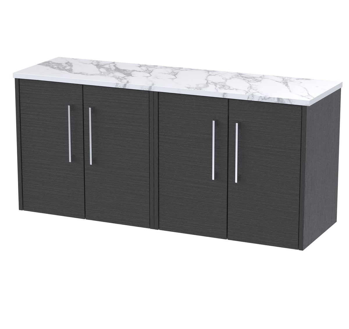 Hudson Reed Juno 1200mm 4 Door Wall Hung Vanity With Carrara Laminate Worktop