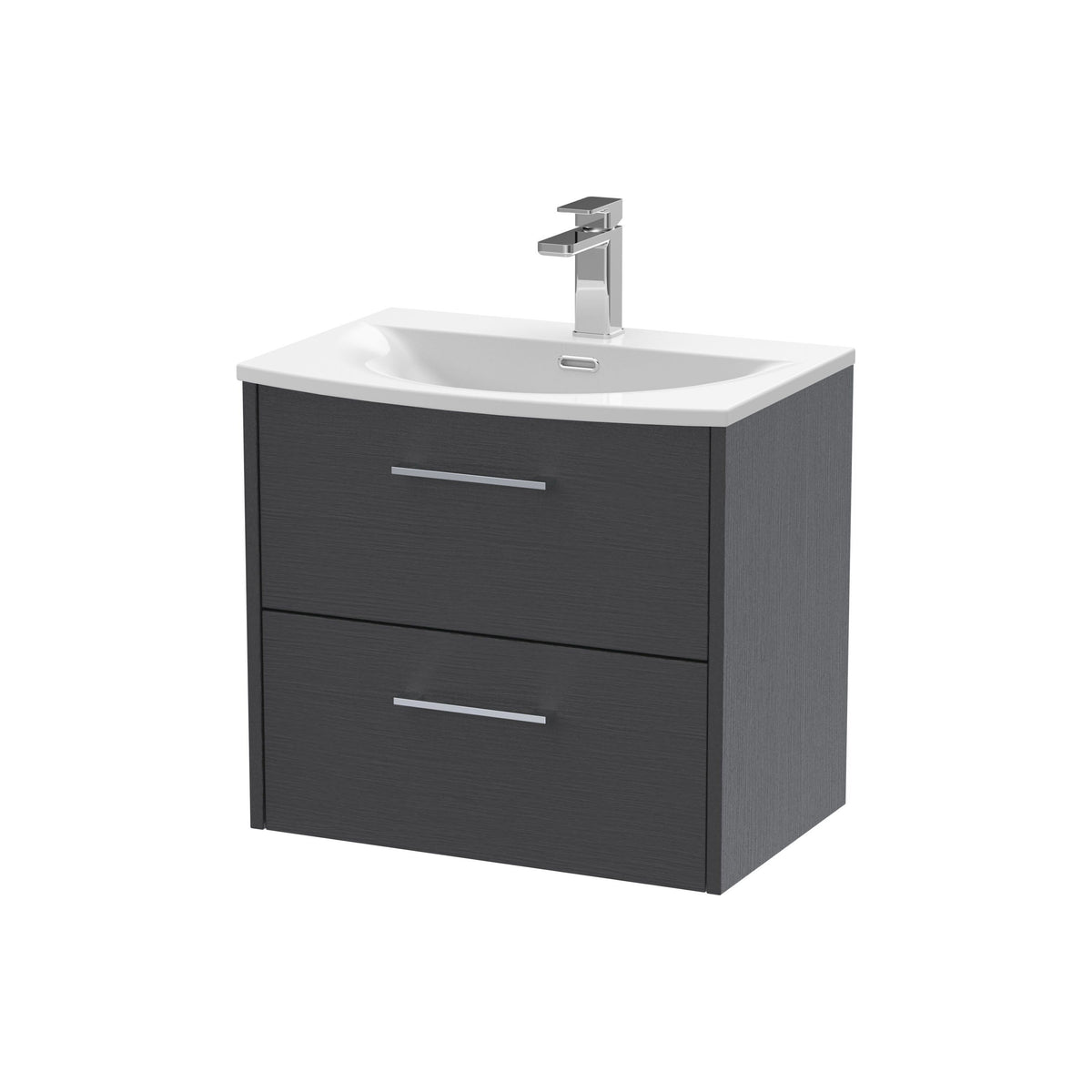 Hudson Reed Juno 600mm 2 Drawer Wall Hung Vanity Unit With U-Shaped Curved Basin