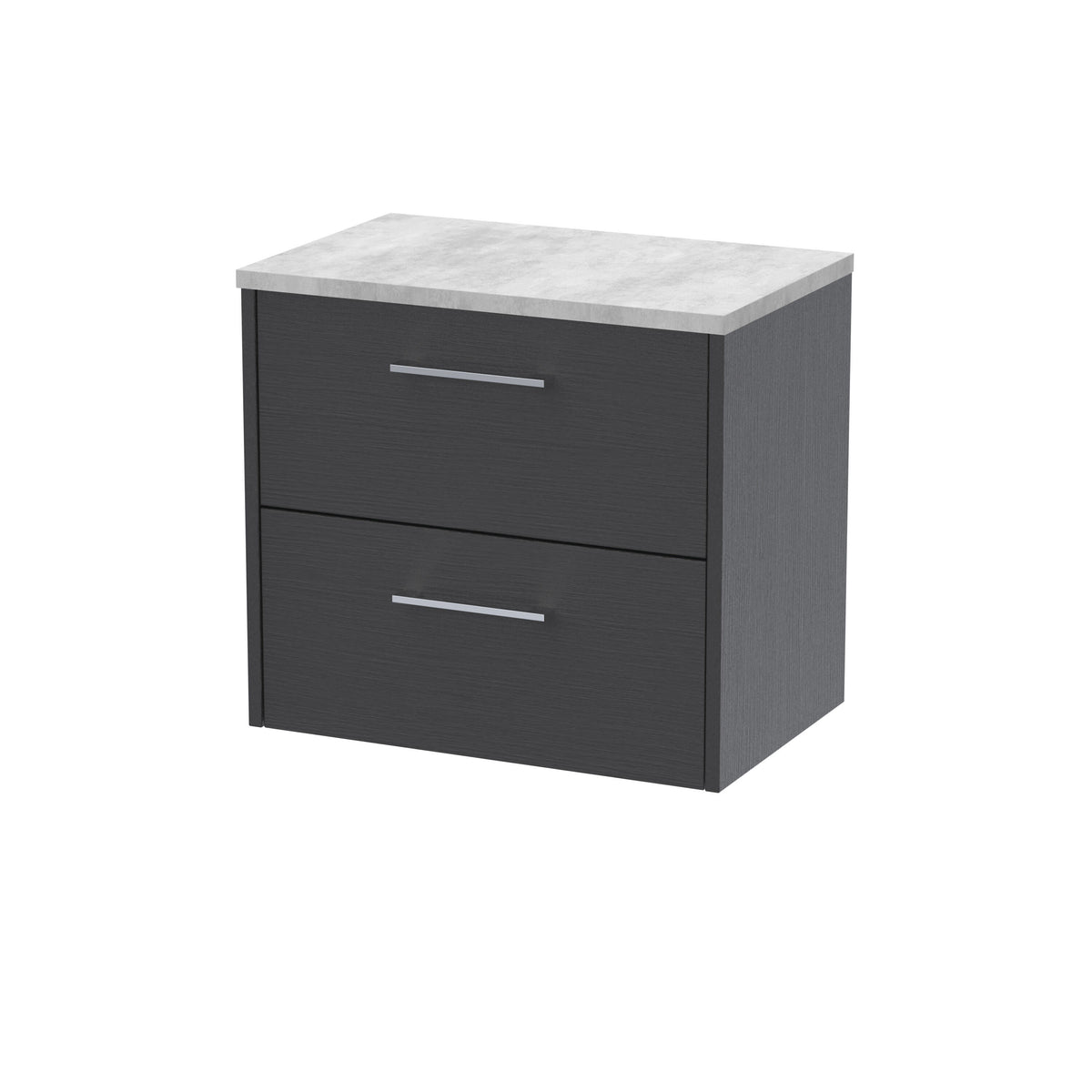 Hudson Reed Juno 600mm 2 Drawer Wall Hung Vanity Unit With Bellato Grey Worktop