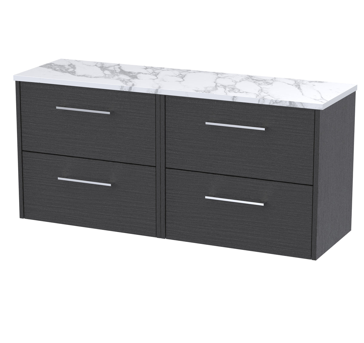 Hudson Reed Juno 1200mm 4 Drawer Wall Hung Vanity With Carrara Laminate Worktop