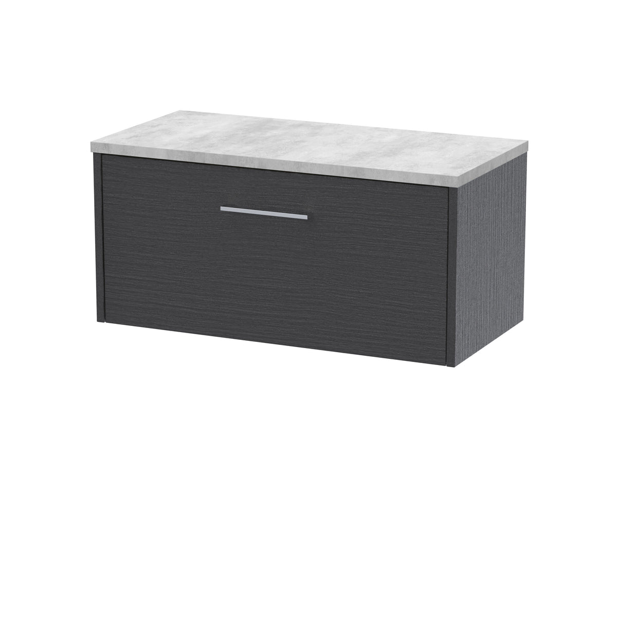 Hudson Reed Juno 800mm 1 Drawer Wall Hung Vanity Unit With Bellato Grey Worktop