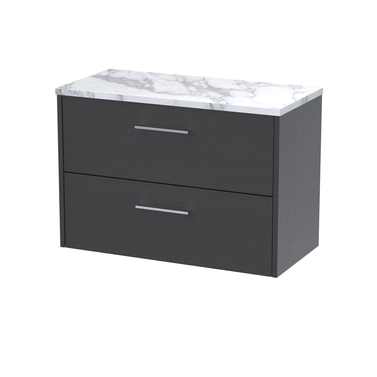 Hudson Reed Juno 800mm 2 Drawer Wall Hung Vanity Unit With Carrara Laminate Worktop