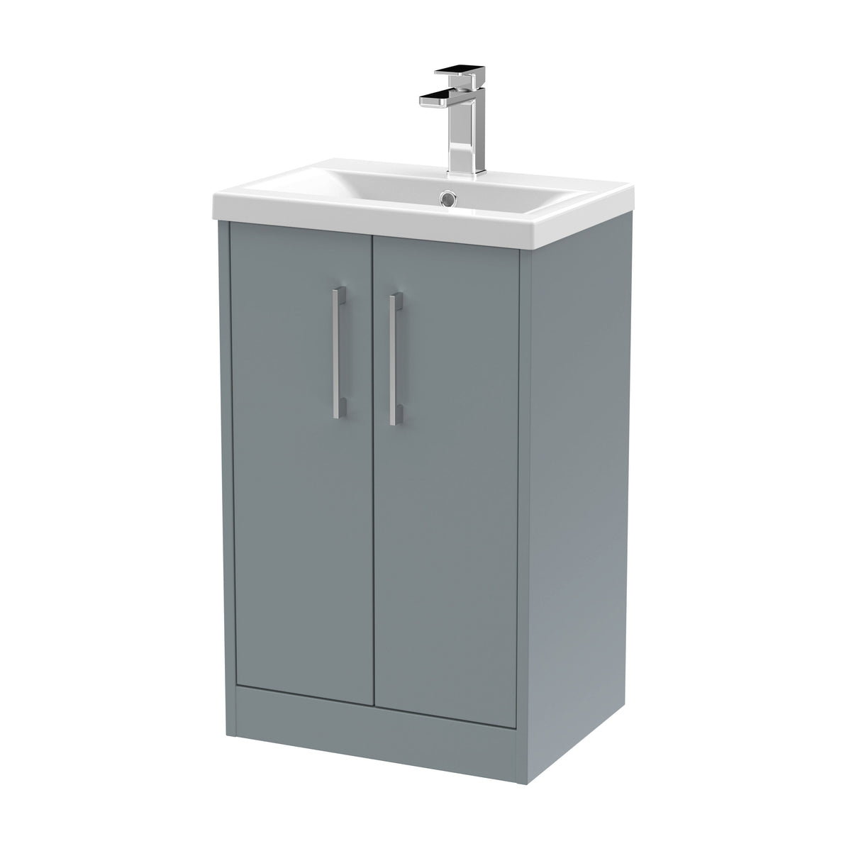 Hudson Reed Juno 500mm 2 Door Floor Standing Vanity Unit With Mid-Edge Basin