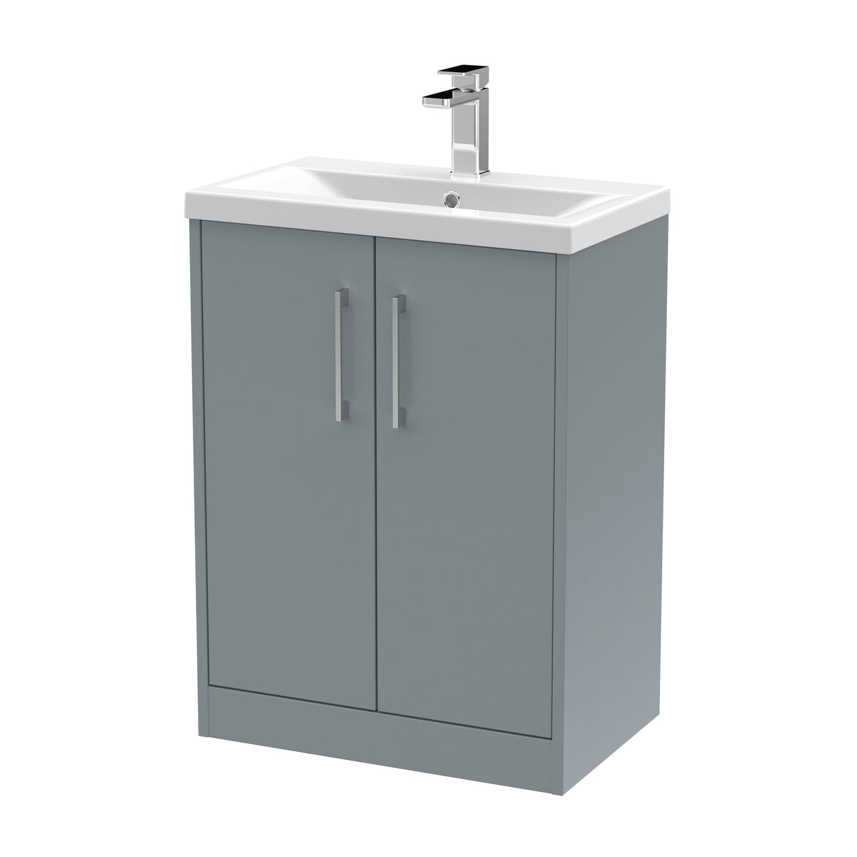 Hudson Reed Juno 600mm 2 Door Floor Standing Vanity Unit With Mid-Edge Basin
