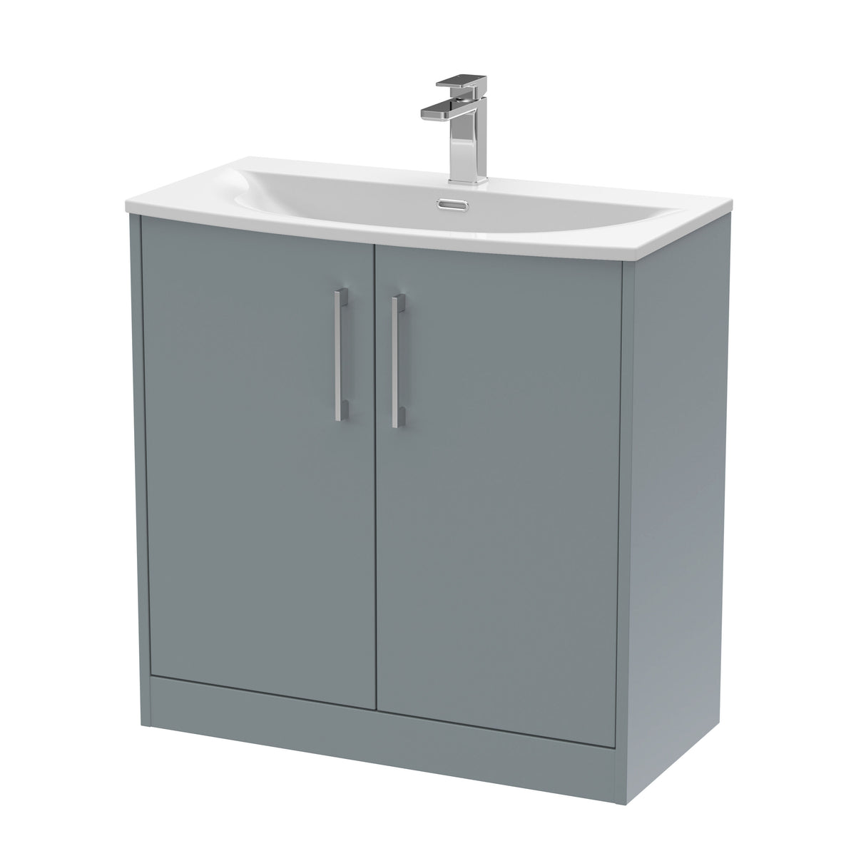 Hudson Reed Juno 800mm 2 Door Floor Standing Vanity Unit With U-Shaped Curved Basin