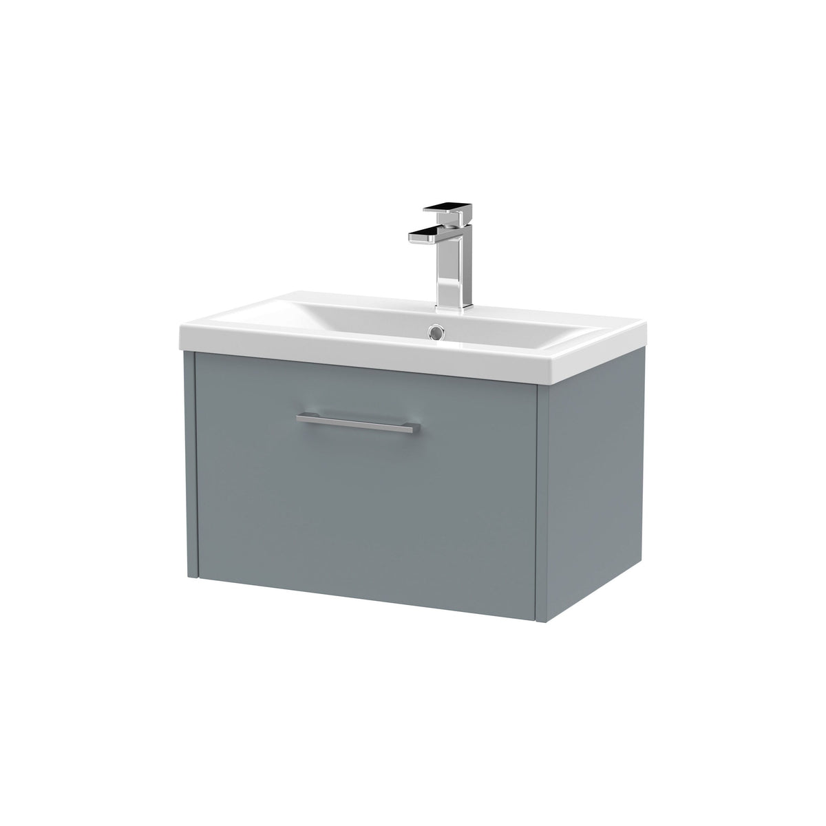 Hudson Reed Juno 600mm 1 Drawer Wall Hung Vanity Unit With Mid-Edge Basin