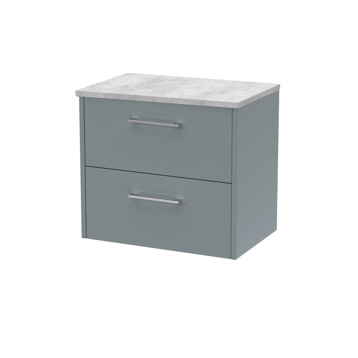 Hudson Reed Juno 600mm 2 Drawer Wall Hung Vanity With Bellato Grey Worktop