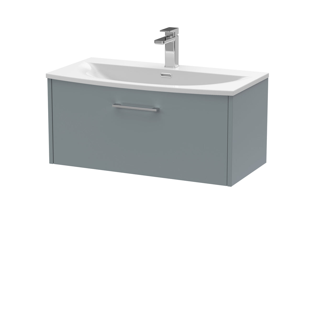 Hudson Reed Juno 800mm 1 Drawer Wall Hung Vanity Unit With U-Shaped Curved Basin
