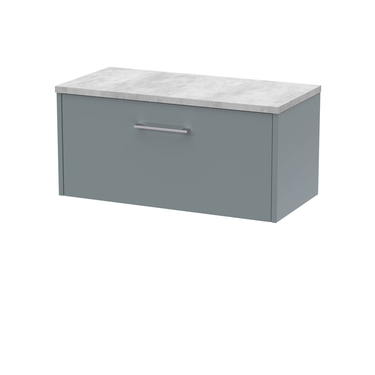 Hudson Reed Juno 800mm 1 Drawer Wall Hung Vanity Unit With Bellato Grey Worktop