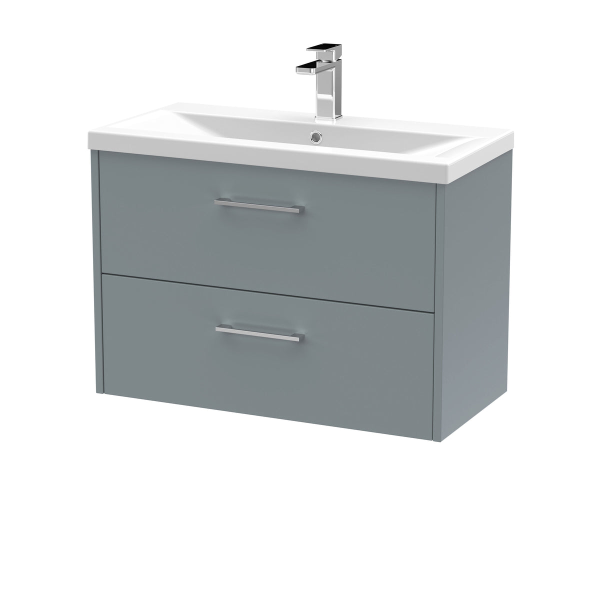 Hudson Reed Juno 800mm 2 Drawer Wall Hung Vanity Unit With Mid-Edge Basin