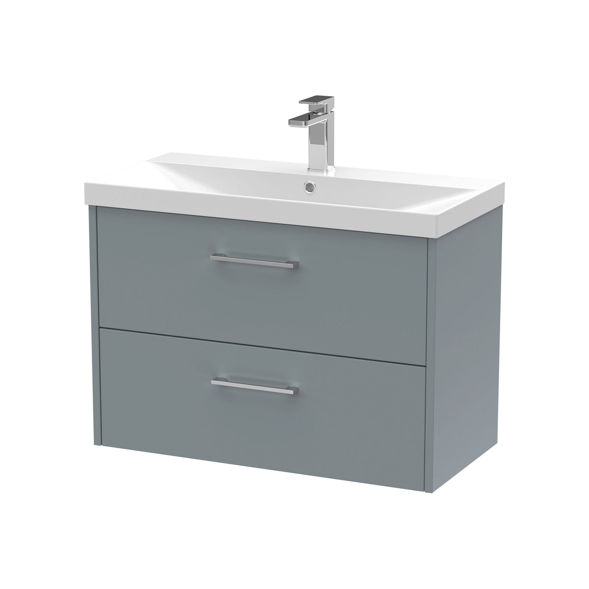 Hudson Reed Juno 800mm 2 Drawer Wall Hung Vanity Unit With Thin Edge Basin