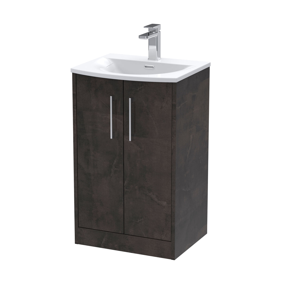 Hudson Reed Juno 500mm 2 Door Floor Standing Vanity Unit With U-Shaped Curved Basin