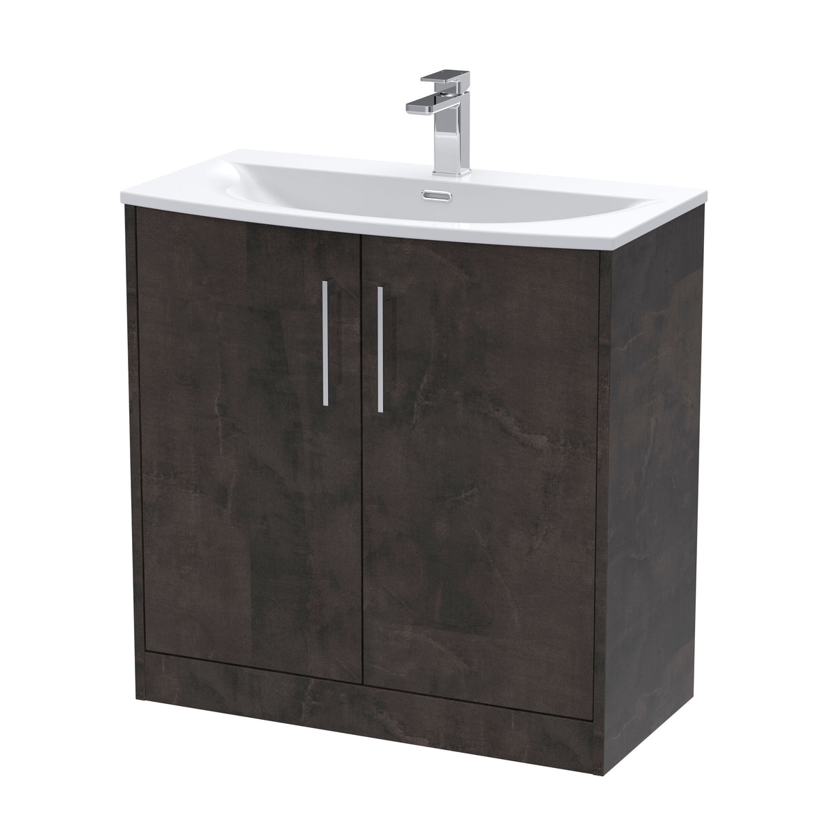 Hudson Reed Juno 800mm 2 Door Floor Standing Vanity Unit With U-Shaped Curved Basin