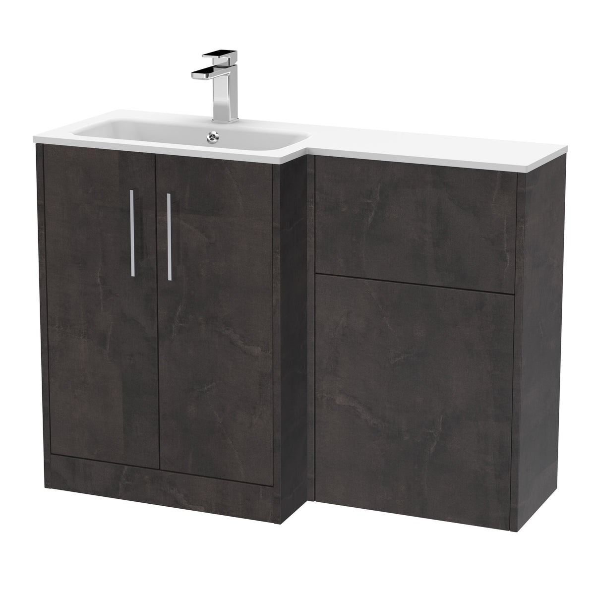 Hudson Reed Juno 1100mm x 390mm Combination Unit & Stone Basin Left Hand