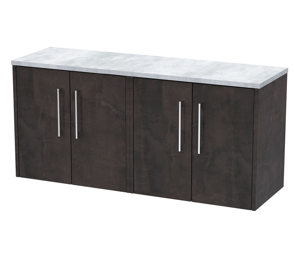 Hudson Reed Juno 1200mm 4 Door Wall Hung Vanity Unit With Bellato Grey Worktop