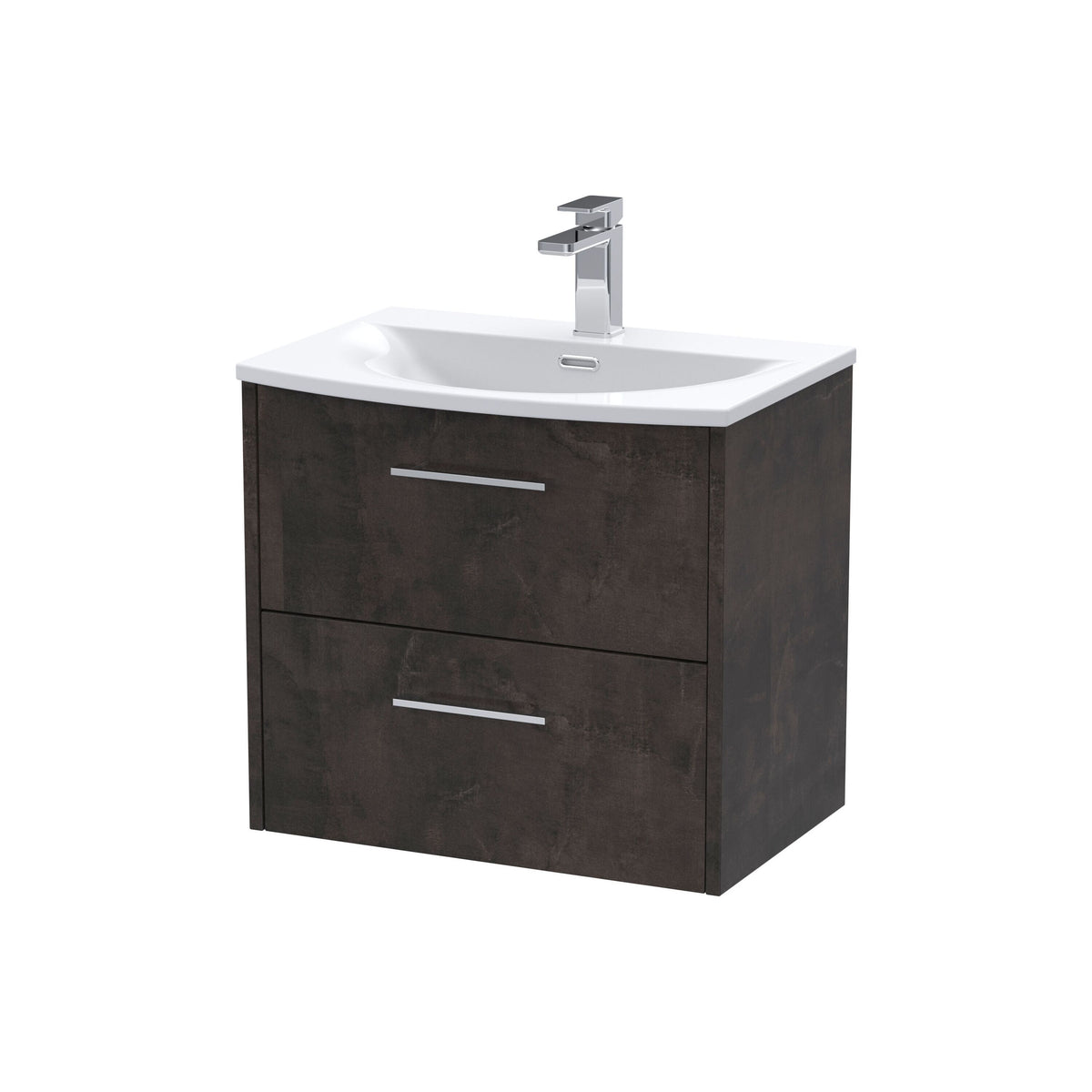 Hudson Reed Juno 600mm 2 Drawer Wall Hung Vanity Unit With U-Shaped Curved Basin