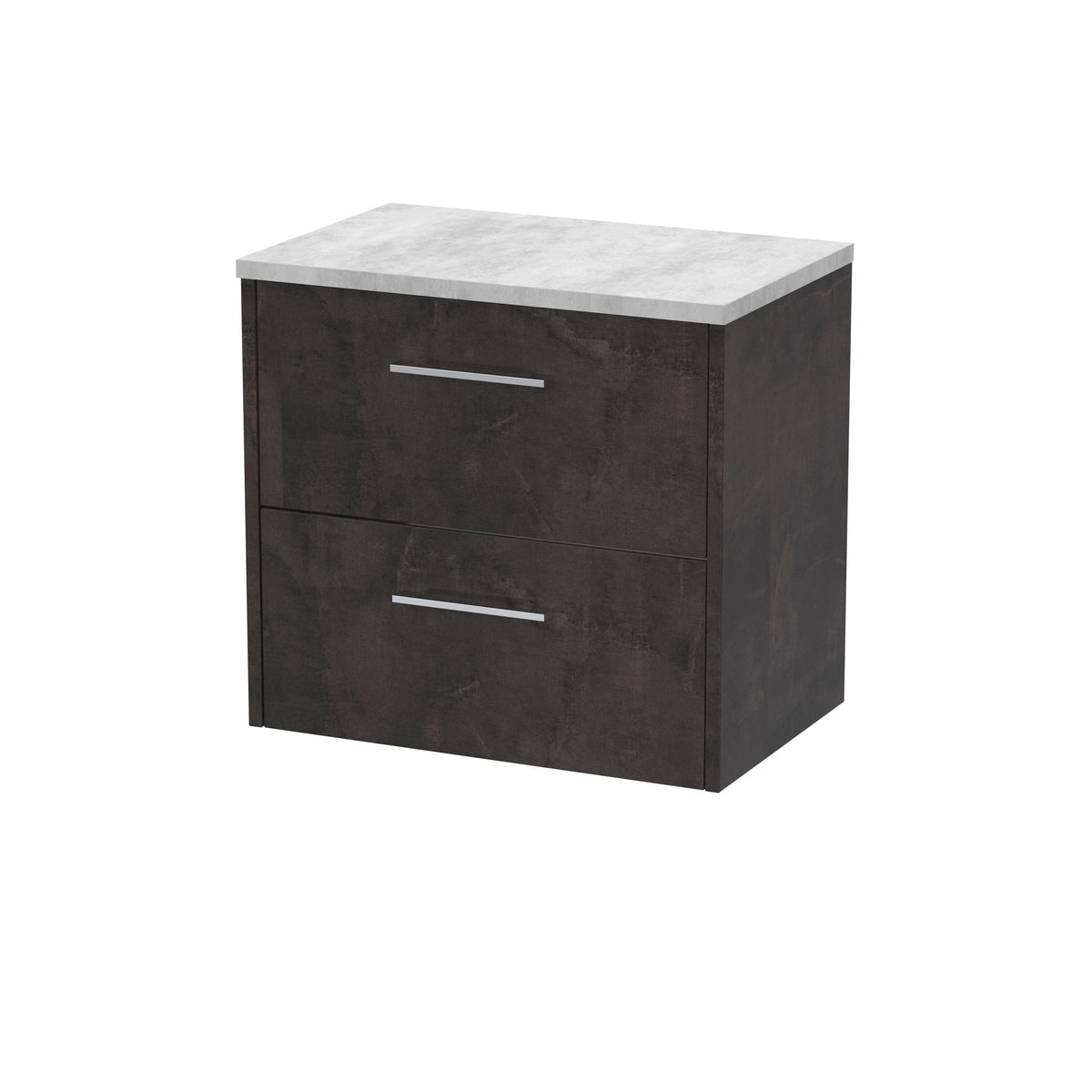 Hudson Reed Juno 600mm 2 Drawer Wall Hung Vanity Unit With Bellato Grey Worktop