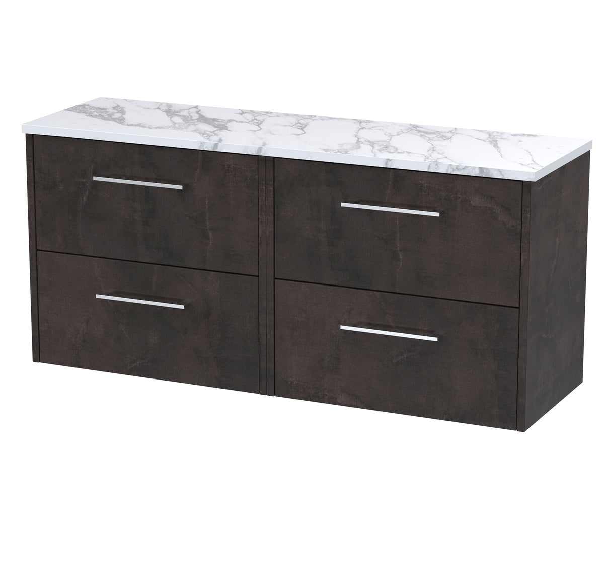 Hudson Reed Juno 1200mm 4 Drawer Wall Hung Vanity With Carrara Laminate Worktop