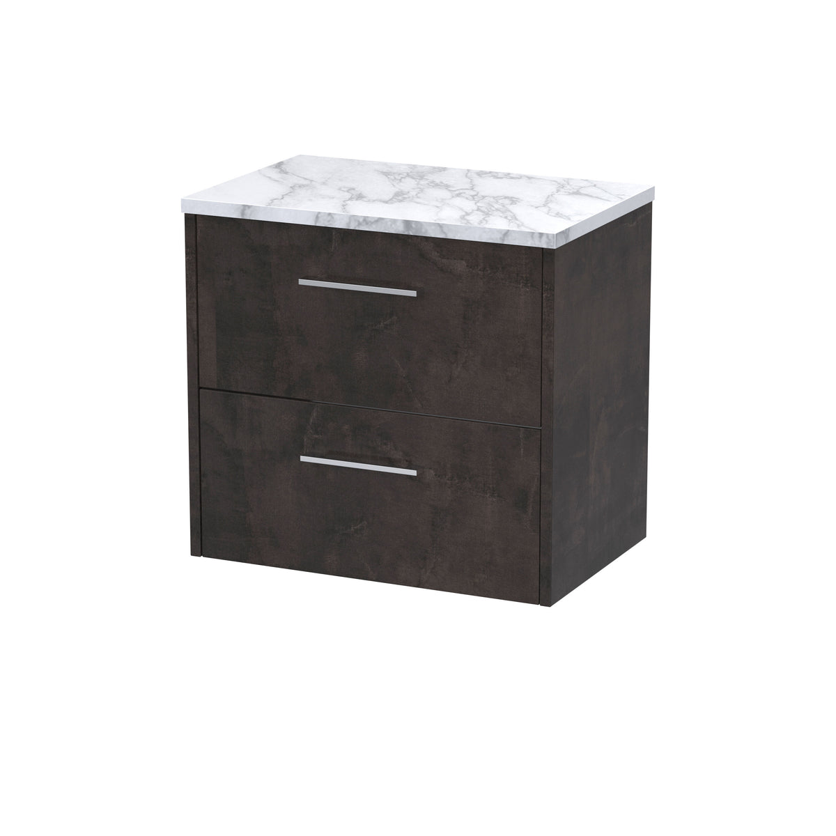 Hudson Reed Juno 600mm 2 Drawer Wall Hung Vanity Unit With Carrara Laminate Worktop