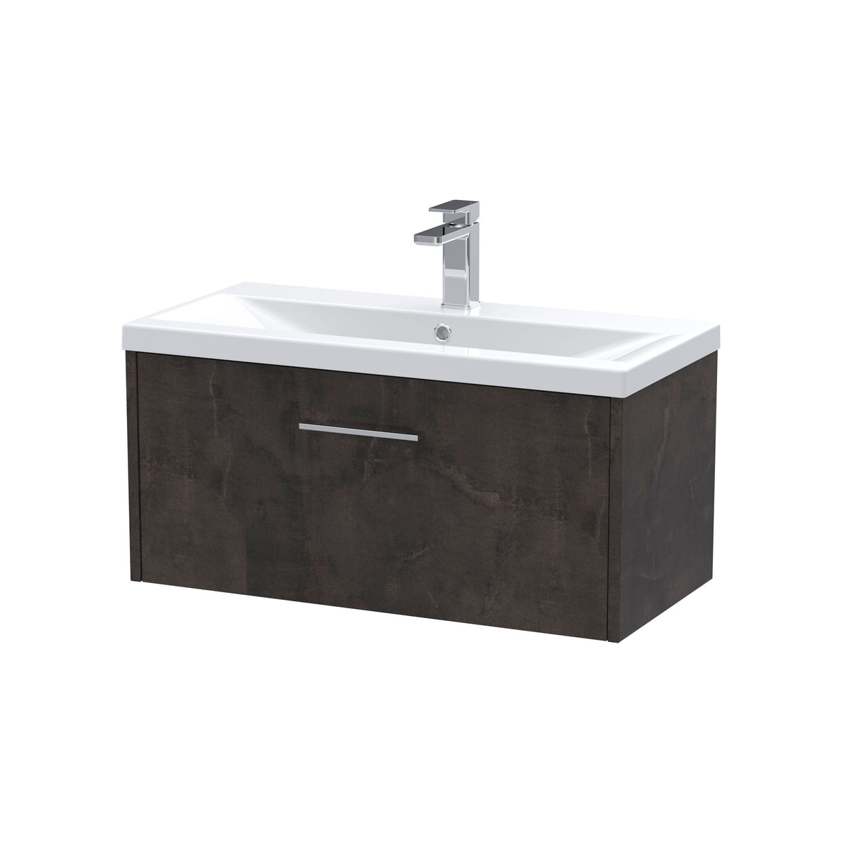 Hudson Reed Juno 800mm 1 Drawer Wall Hung Vanity Unit With Mid-Edge Basin