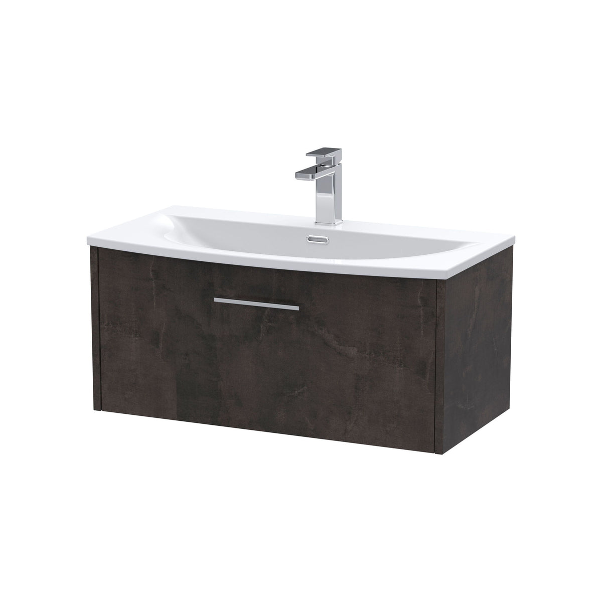 Hudson Reed Juno 800mm 1 Drawer Wall Hung Vanity Unit With U-Shaped Curved Basin