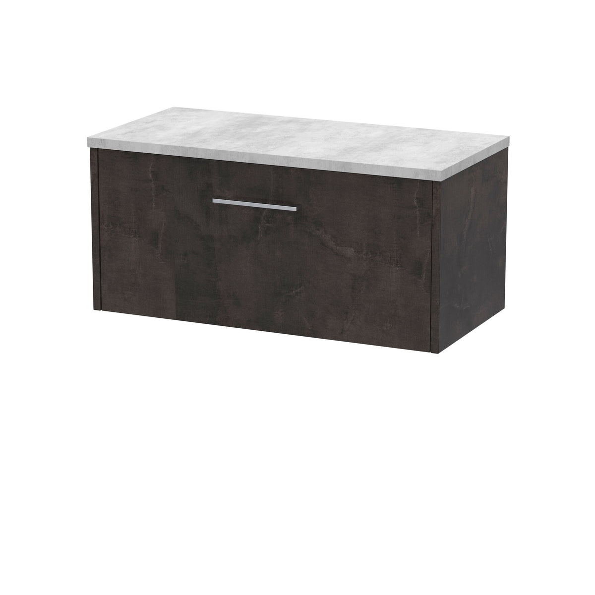 Hudson Reed Juno 800mm 1 Drawer Wall Hung Vanity Unit With Bellato Grey Worktop