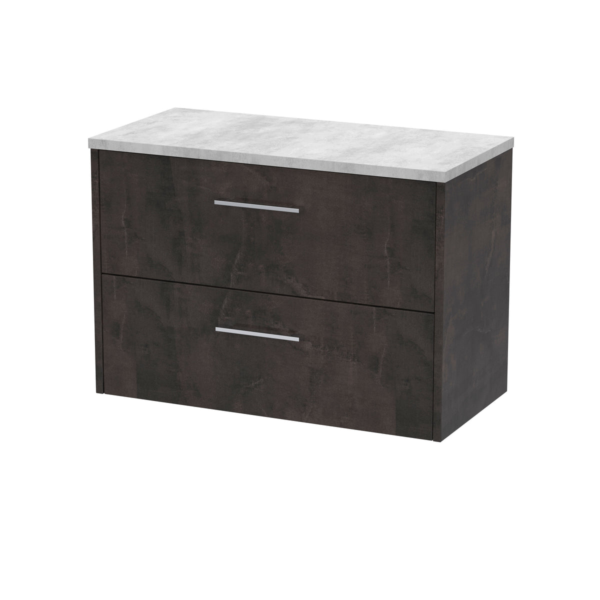 Hudson Reed Juno 800mm 2 Drawer Wall Hung Vanity Unit With Bellato Grey Worktop